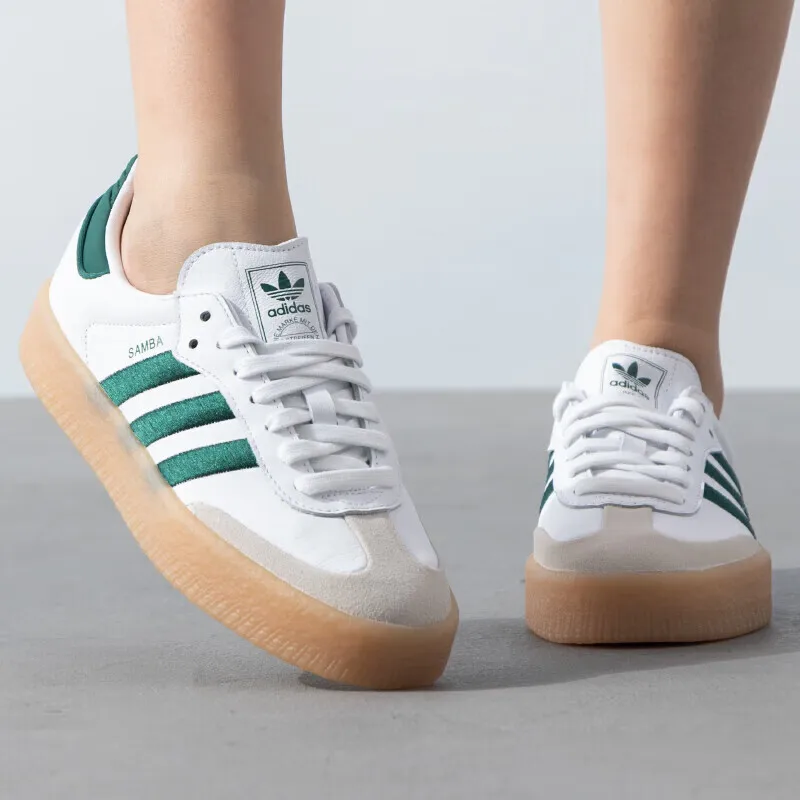 Adidas orisinil SAMBA, baju pantai kasual klasik low-top modis gaya pria dan wanita warna hijau putih