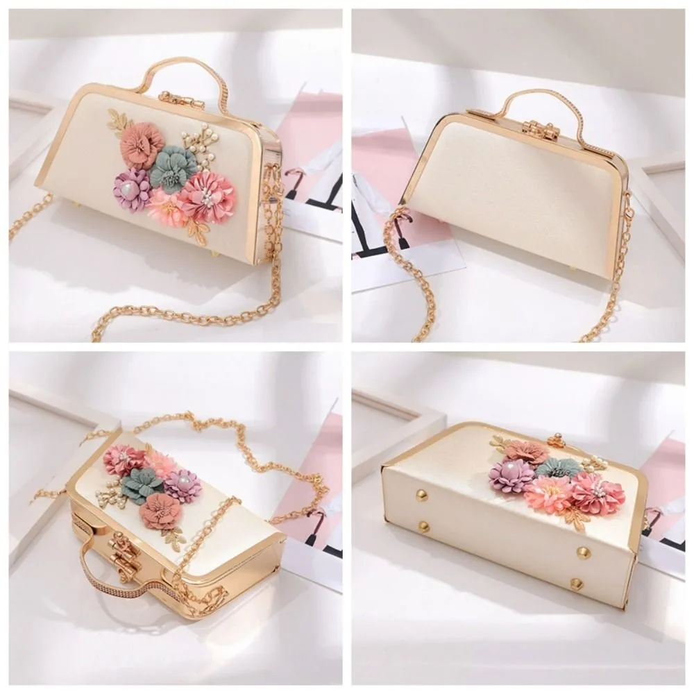

Metal 3D Flower Banquet Bag Multi-functional Shoulder Bag Ladies Clutch Bag Elegant Large Capacity Hanfu Handbag Women