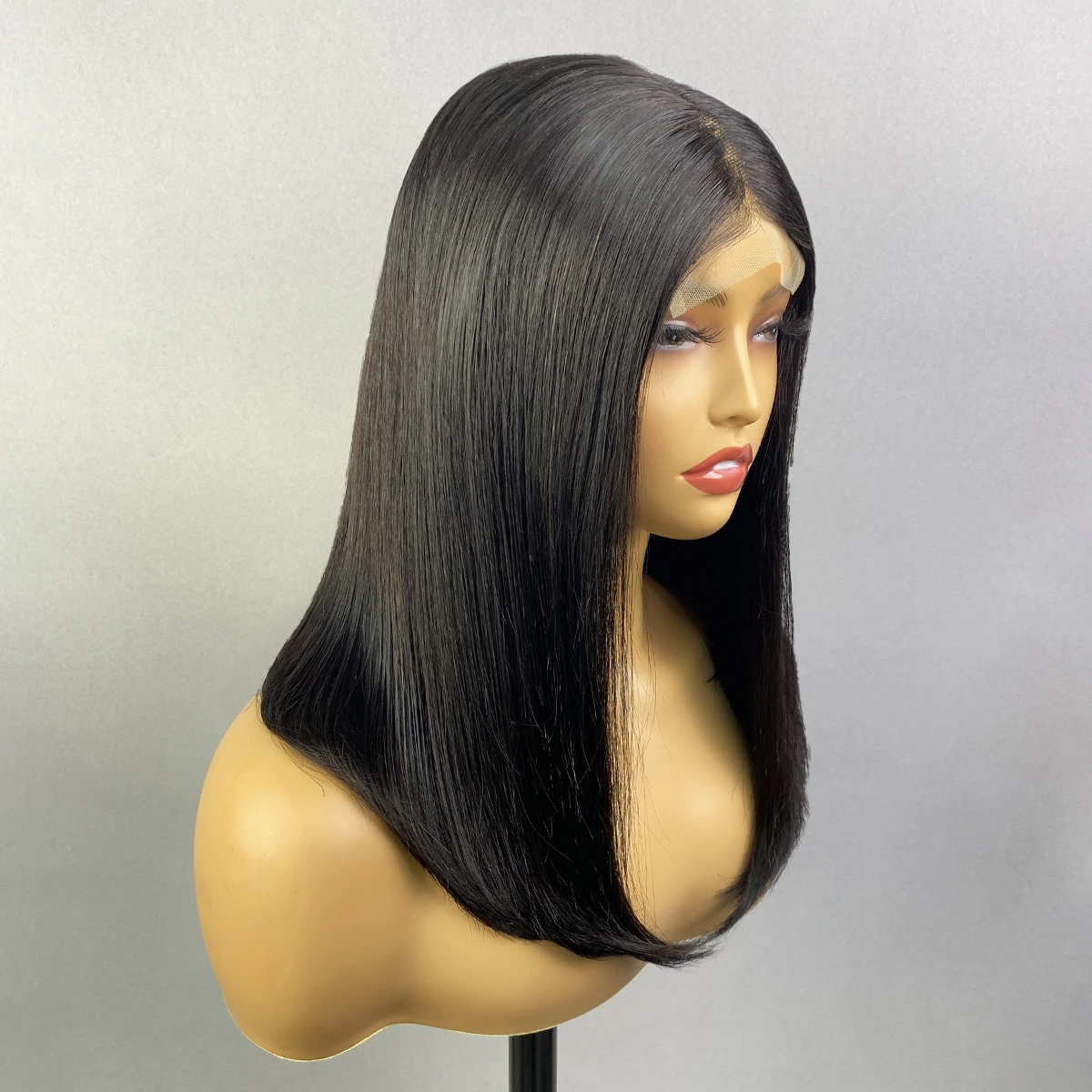 Miss Rola 2x6 Super Double Drawn Bob Lace Wigs 100% Human Hair Glueless Lace Closure Wigs Lace Frontal Straight Bob Wigs