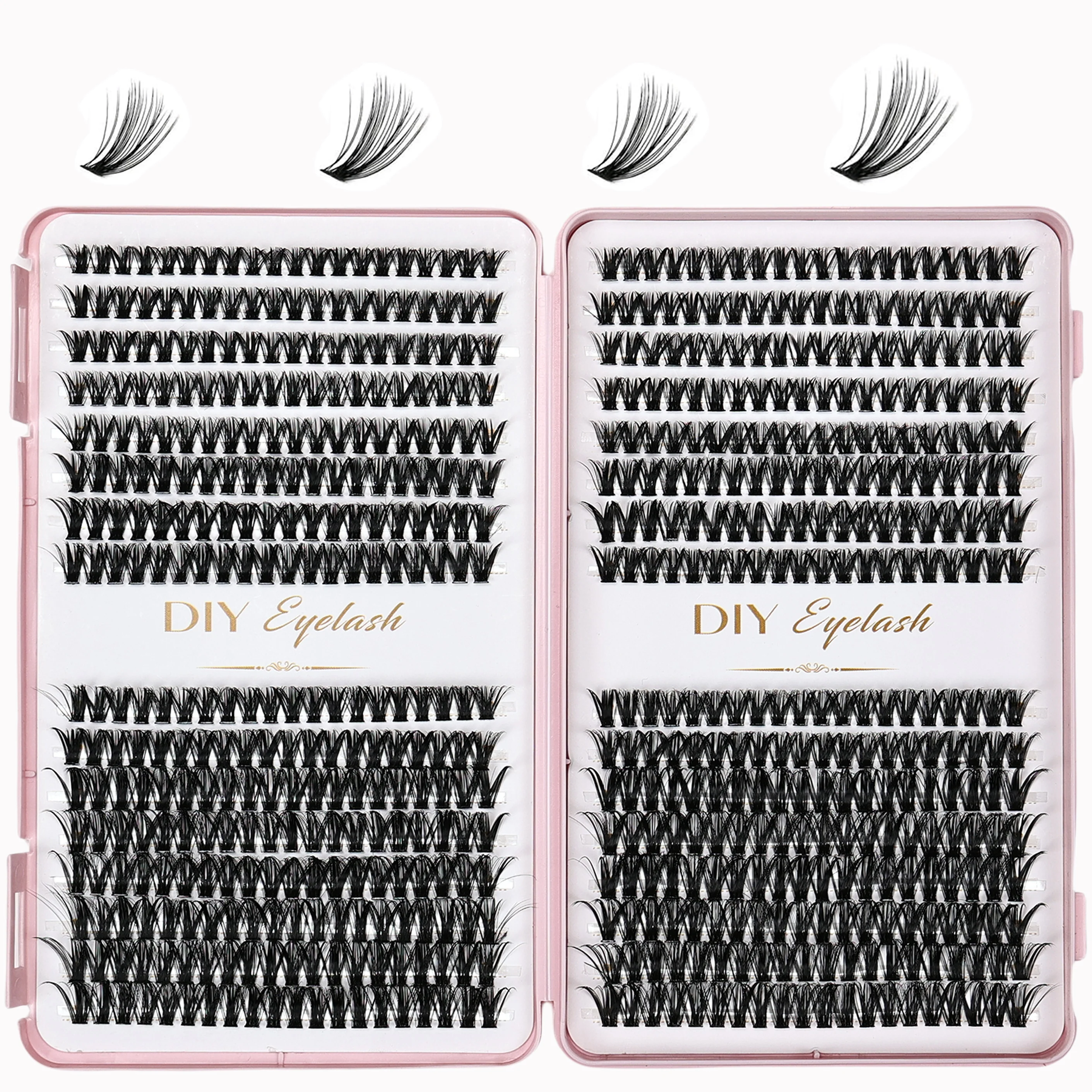 640pcs Eyelash Extension Kit D Curl with Adhesive Sealant And Tweezers Professional Eyelash Extension Kit