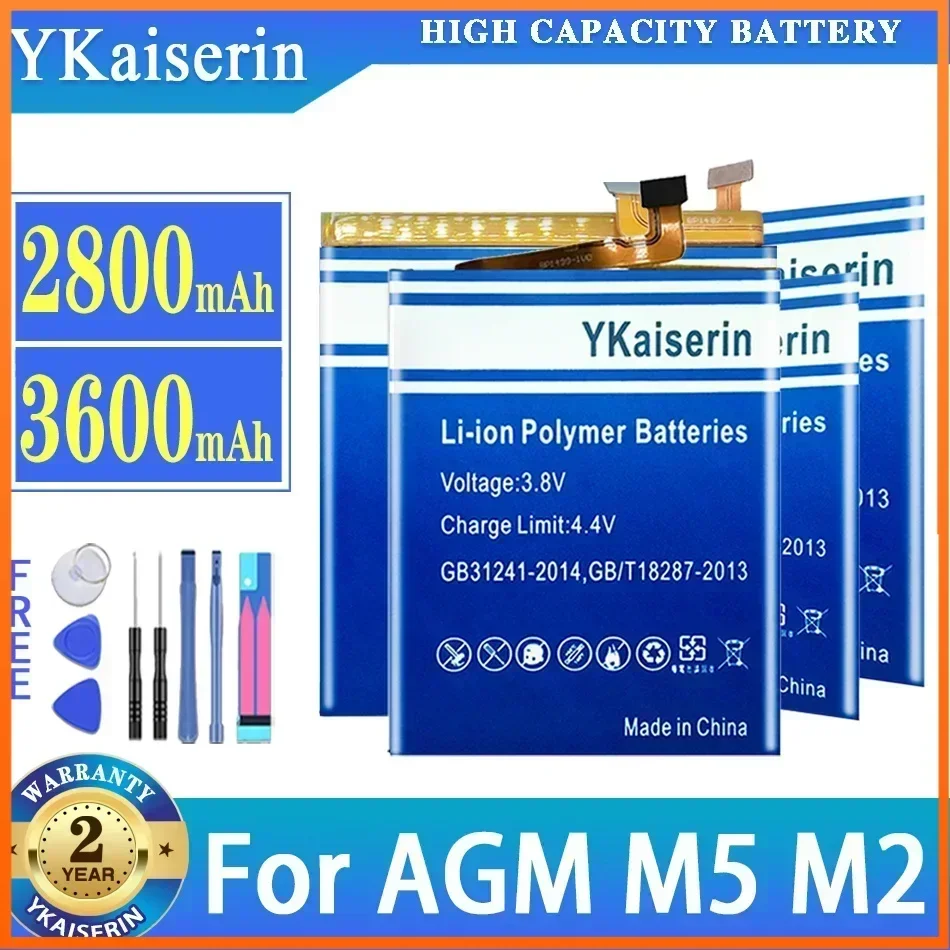 

YKaiserin Mobile Phone Batteries M 2 M 5 for AGM M2 M5 Portable Battery Batterij + Track NO Warranty