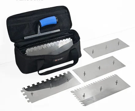 9PCS Set of Stainless Steel Interchangeable Head Trowel Blades with Teeth, Tile Putty Trowel, Plastering Trowel, Mason Tools