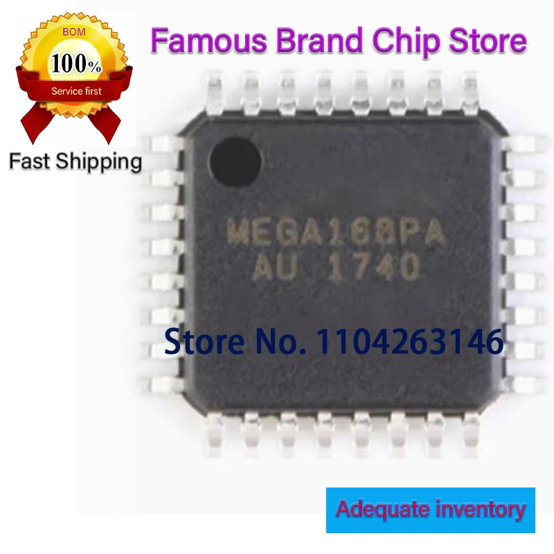 ATMEGA168PA 5-100Pcs  ATMEGA168PA-AU ATMEGA168PA-AUR LQFP-32