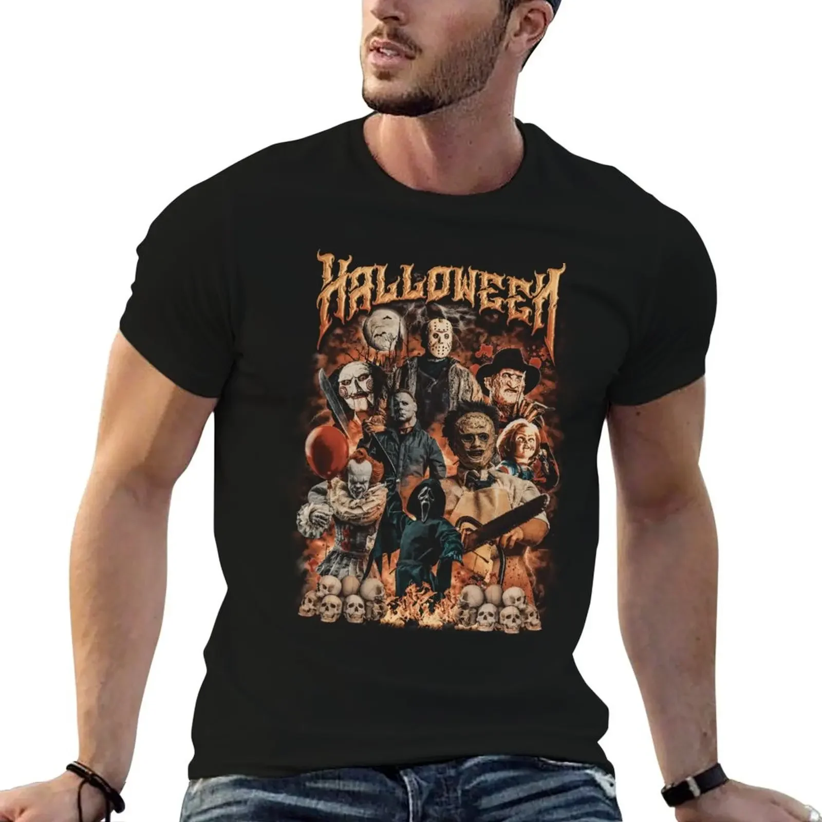 

Halloween T-Shirt vintage t shirts oversized graphic tee graphic tee shirt blue archive mens t shirt graphic