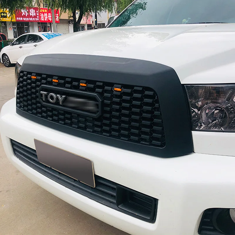 Grill Front Bumper Grille TRD Style Racing Grill With LED Lights For Sequoia 2010-2018 2011 2012 2013 2014 2015 2016 2017