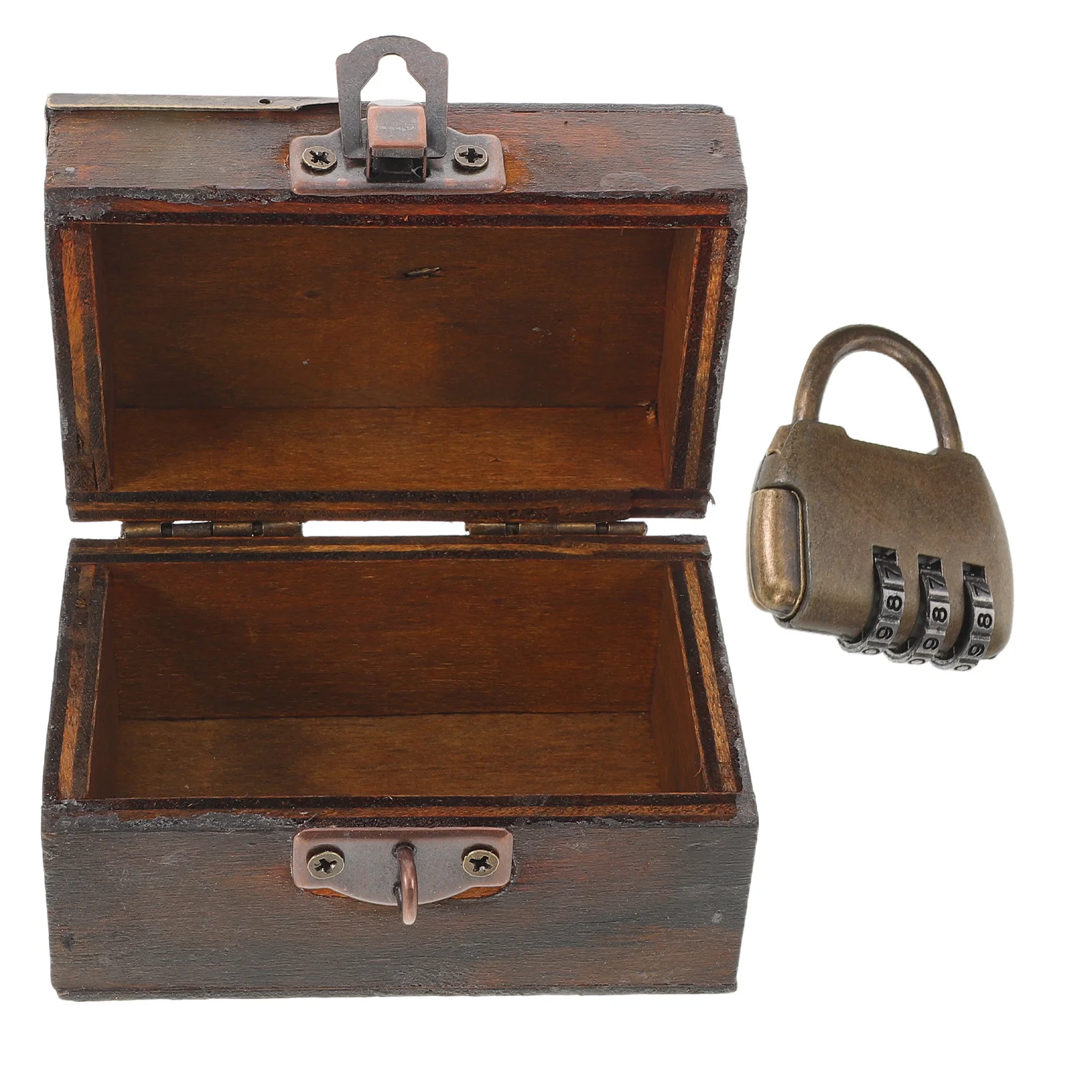 

Винтажная деревянная шкатулка для украшений с замком, органайзер из массива дерева, декоративный ящик для хранения, сундук для памятных вещей, деревенский настольный органайзер, футляр для украшений