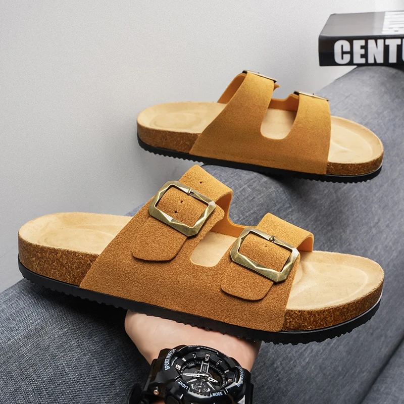 

Новые мужские тапочки для улицы, регулируемые мягкие шлепанцы на толстой подошве, нескользящие тапочки для ванной, легкие летние пляжные сандалии