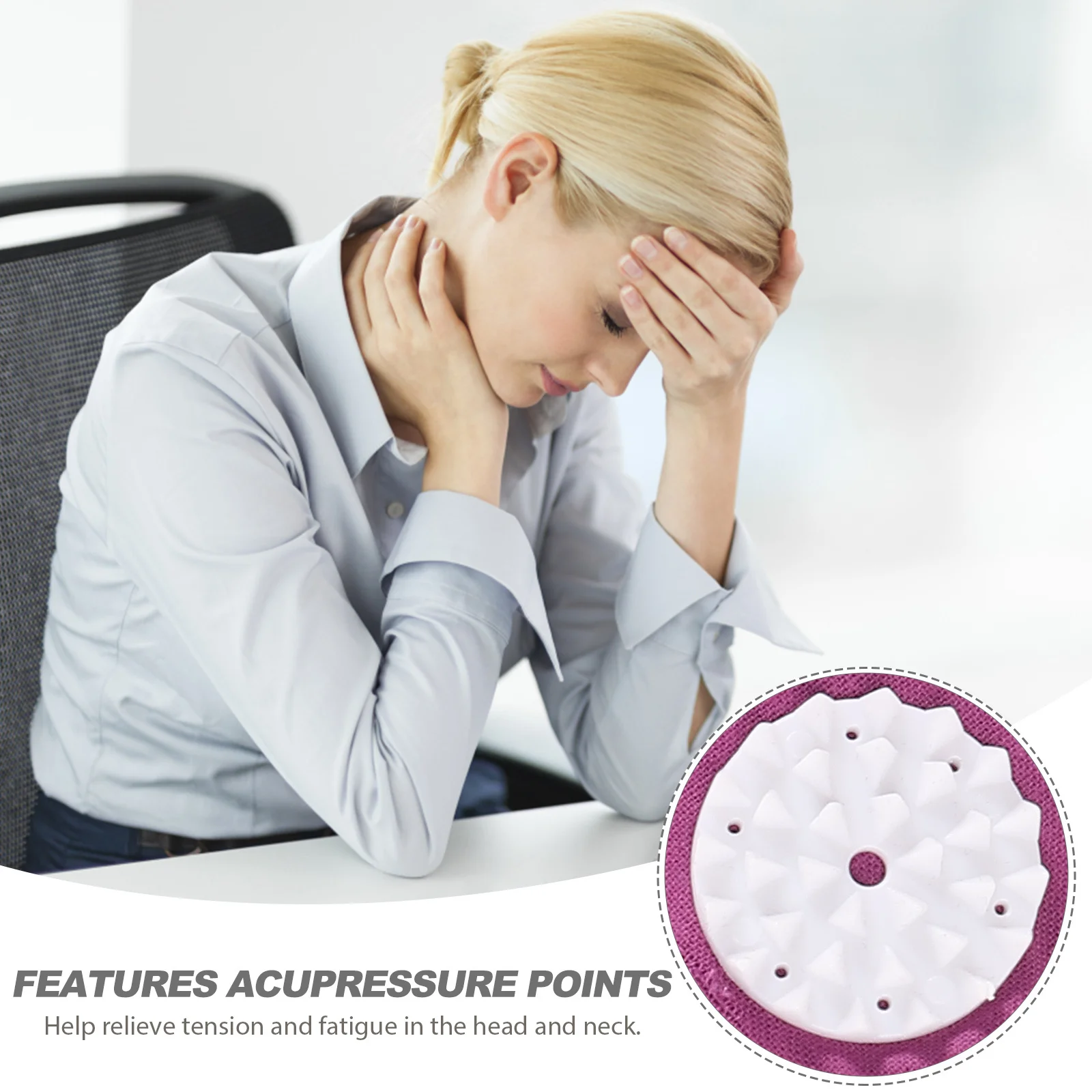 Comfort Acupressure Headband Purple Multi-Use Lightweight Portable Yoga Accessory Neck Wrap Relaxation Daily Use Massage