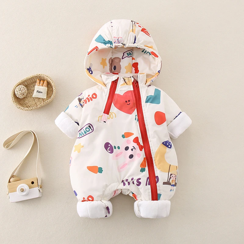 

Милый детский комбинезон-костюм на осень-зиму с флисовой подкладкой, на молнии, с капюшоном, для активного отдыха, верхняя одежда, пальто