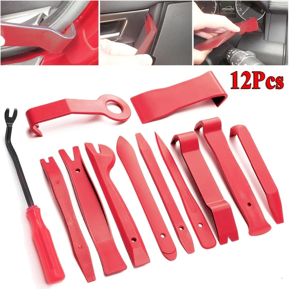 Kit de Ferramentas para Remoção de Painéis e Acabamentos de Portas de Carros, 12 Peças, Lâminas de Navegação, Ferramenta de Desmontagem de Plástico para Reparo e Conversão de Interiores Automotivos