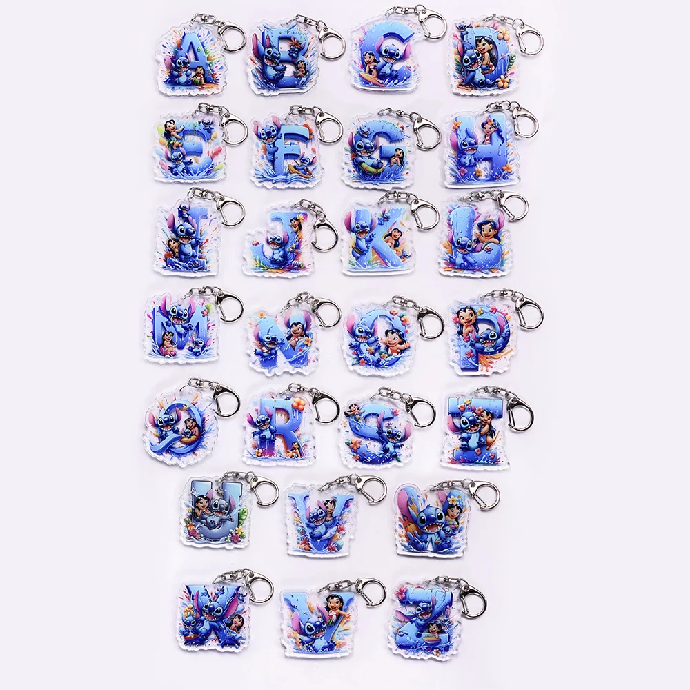 ديزني غرزة ليلو بيليكاي رسالة سيارة المفاتيح اكسسوارات الاكريليك حقيبة سحرية على ظهره قلادة الإبداعية حلقة رئيسية هدايا لمحبي