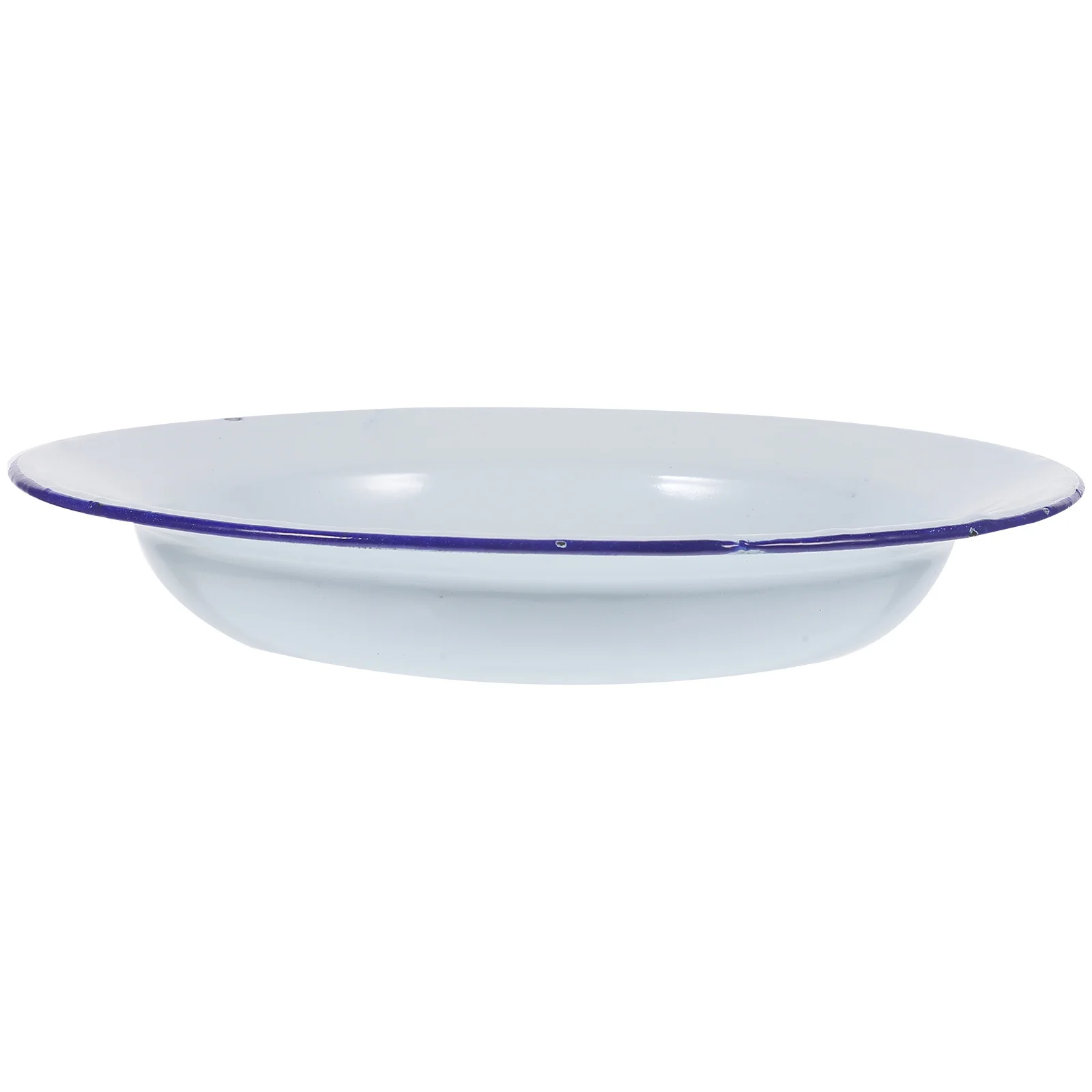 

Enamel Serving Plate Smooth Edge Thicken Retro Style For Snacks Fruits Nuts Tea Storage Kitchen Tableware Vintage