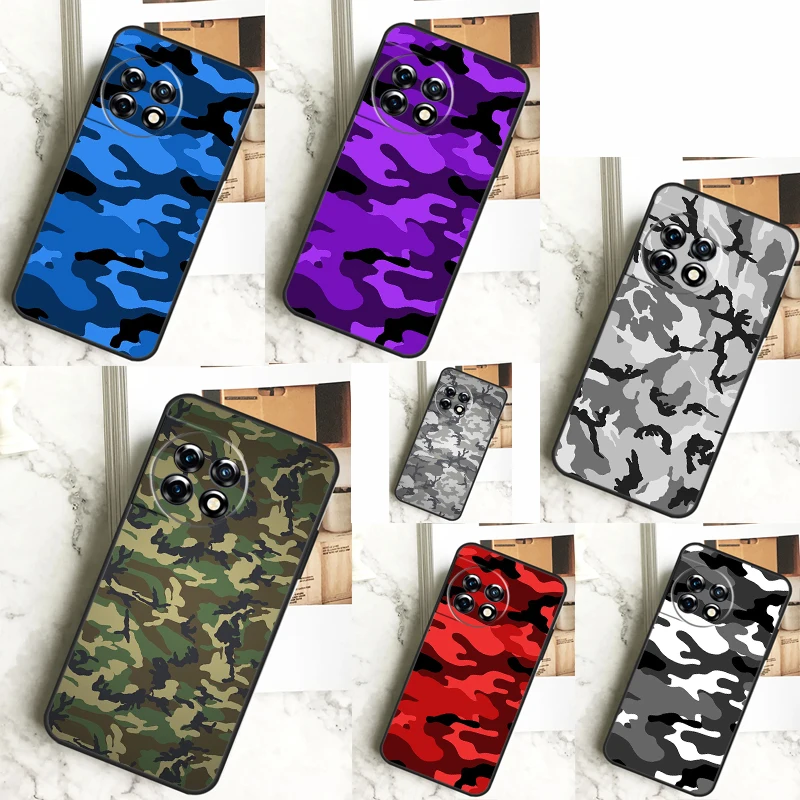 Army Camo Camouflage Case For OnePlus 12 12R 11 9 10 Pro 10R 9R 8T 10T Nord 3 CE 2 Lite 2T N10 N20 N30 CE4 Cover