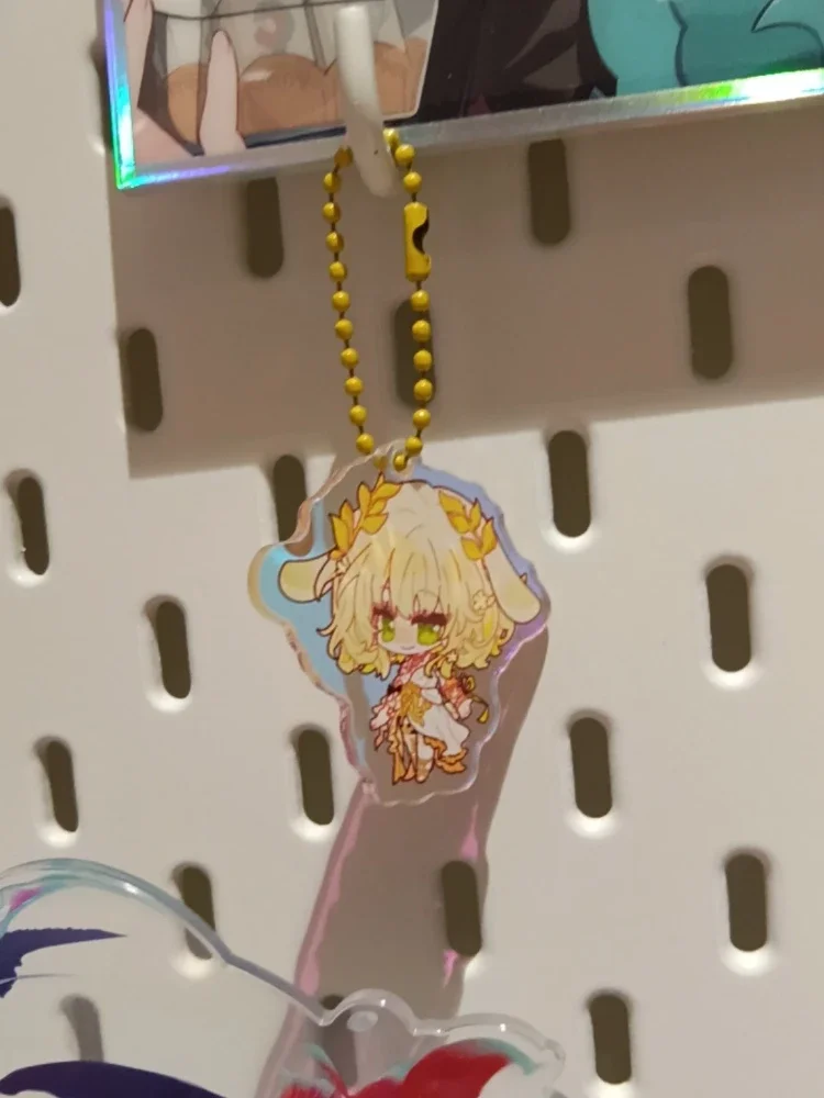 هونكاي: نجمة السكك الحديدية التشفير Hyacine Mydei Anaxa Phainon الملونة المفاتيح قلادة الليزر كيرينغ ل حامل مفتاح السيارة هدايا مزخرفة