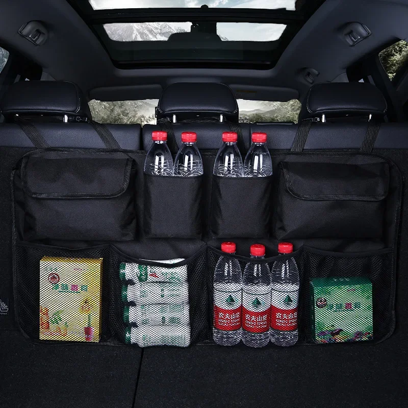 

Car Rear Seat Back Storage Bag Multi Hanging Nets Pocket Trunk Bag Organizer Auto Stowing Tidying Storage Bag Car Accessories