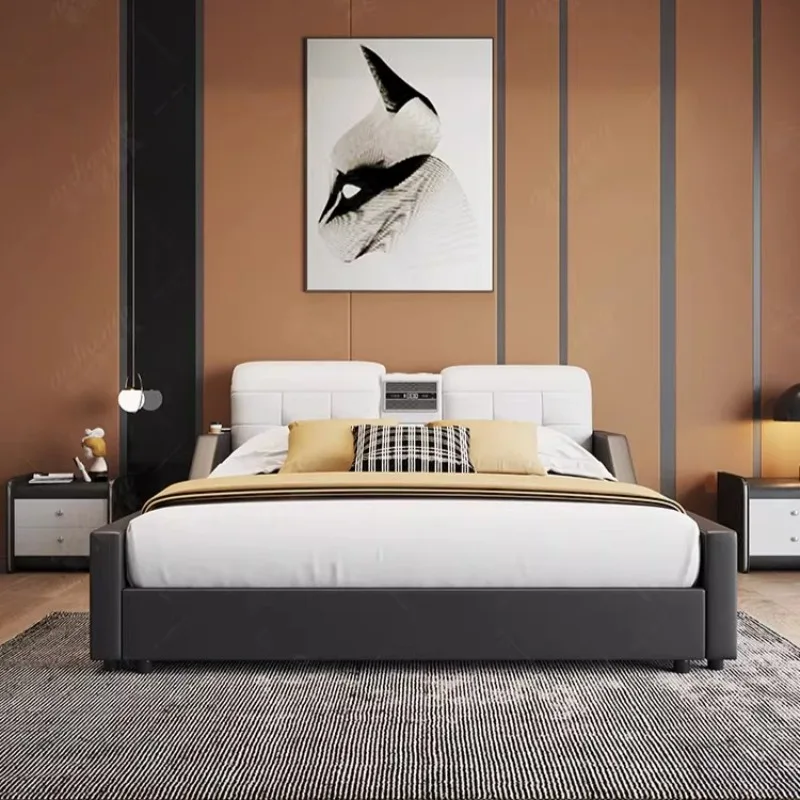 er-French Modern Beds Lounge Frame Smart Massage Beds Headboards Double Camas De Dormitorio Bedroom Furniture Accessories-