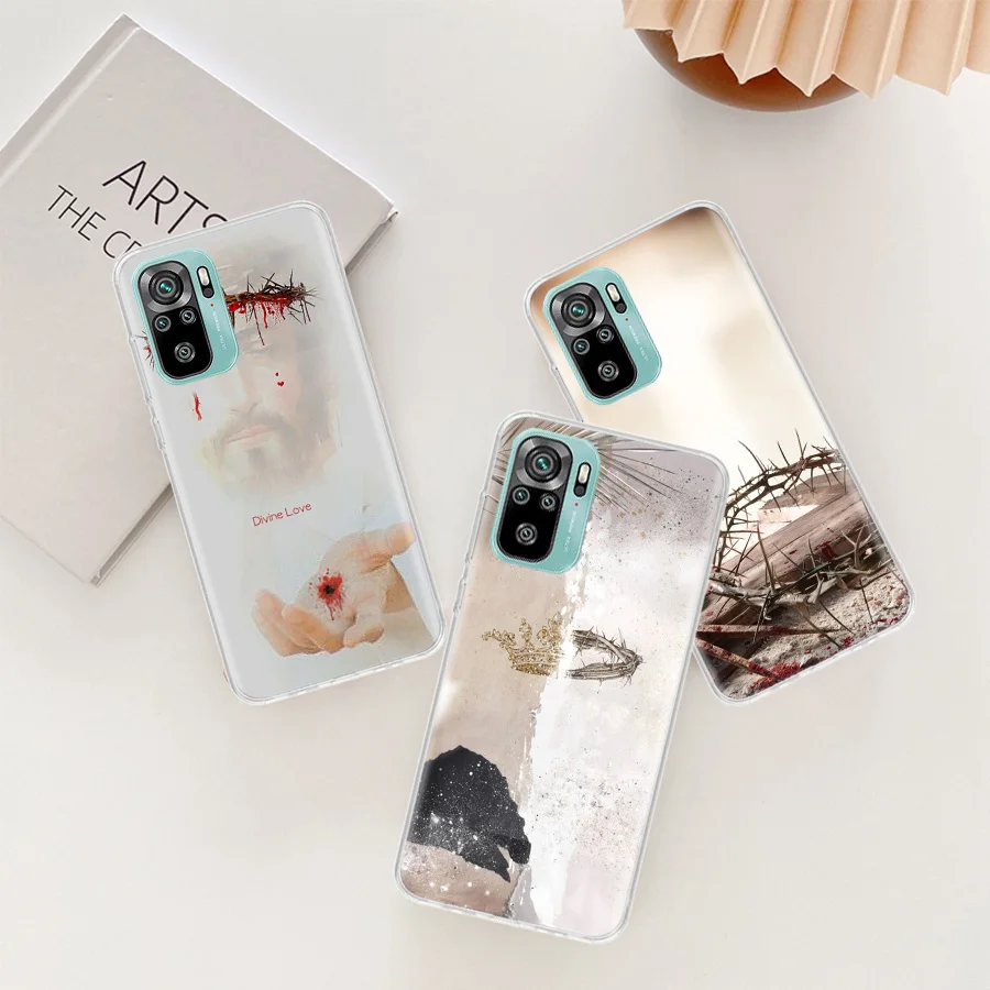 Jesus, The Crown of Thorns Phone Case For Xiaomi Poco X6 X5 X4 F4 GT X3 NFC F6 Pro 5G M5 M5S M4 M3 Mi F5 F3 F2 F1 Clear Cover Co