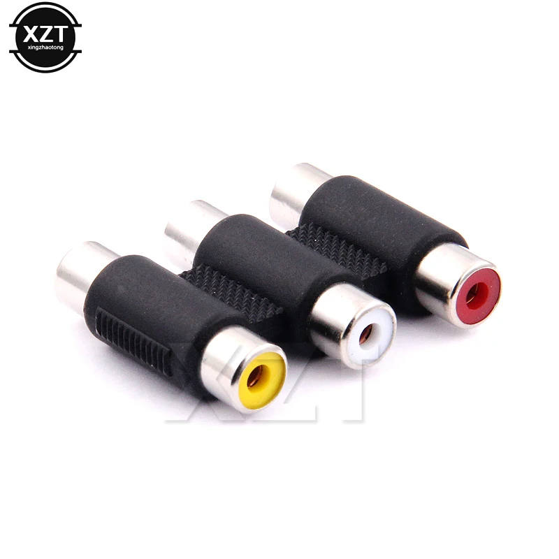 

1Pcs Multi-Functional Audio Video Connector 3 RCA AV Coupler Mini 3RCA Female To Female Socket Adapter Extension Converter