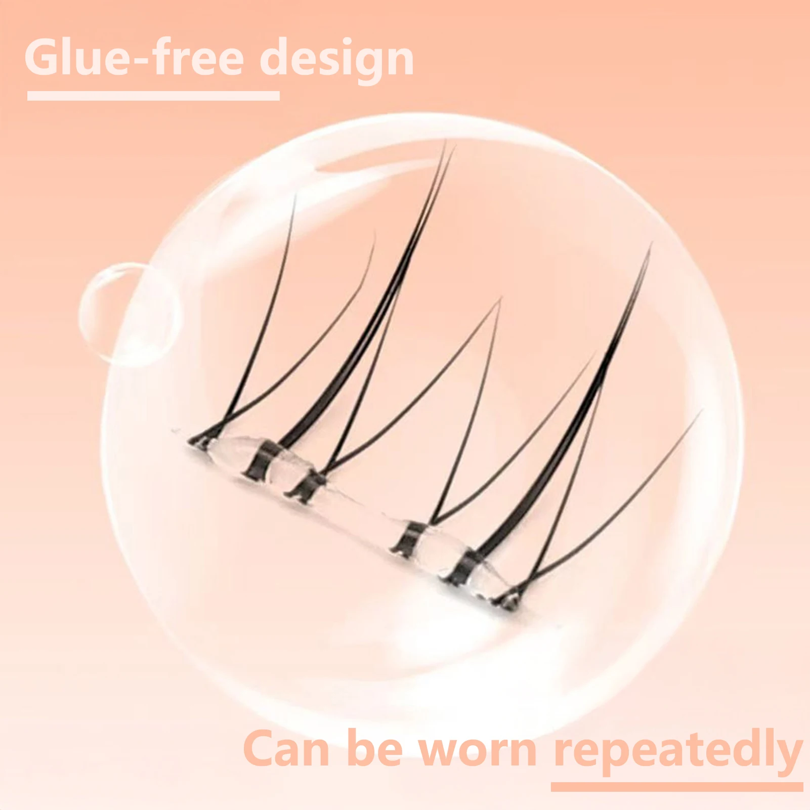 接着剤不要のナチュラルエア下まつげセグメント化された軽量リトルフレームクリアバンド下つけまつげアイラッシュメイクアップ