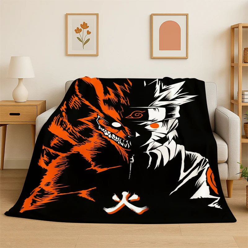 Retro Anime N-Naruto Cartoon I-Itachi Flannel Throw Blanket,Warm Cozy Blanket for Bed,Sofa,Couch,Bedroom,Living Room,Office,Gift