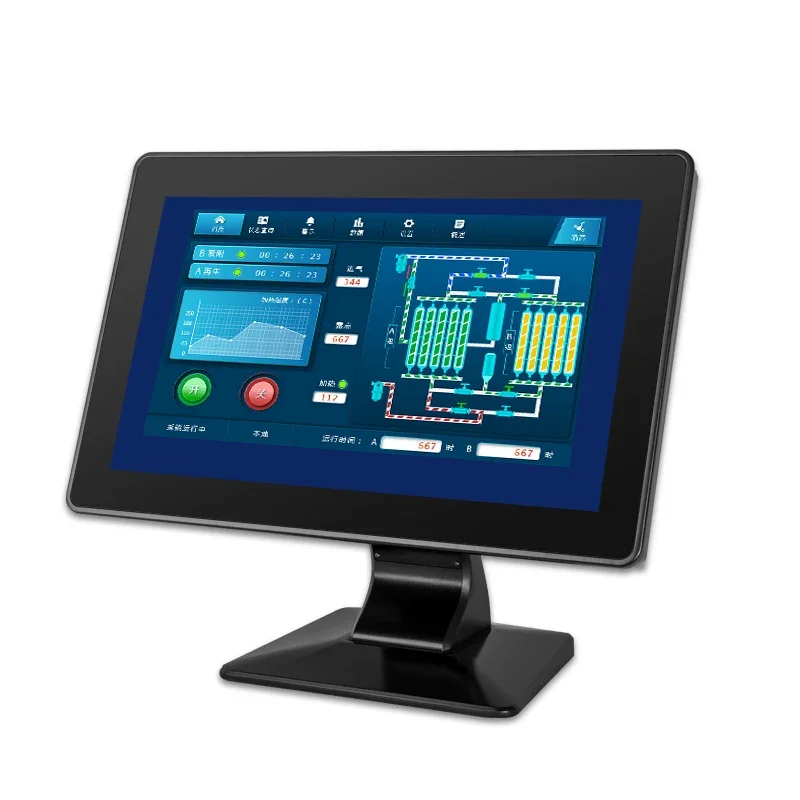 2026 11.6 Inch 7mm Bezel Heavy Industrial Touch Panel PC  J1900 J4125 J6412 I3 I5 I7 Rugged Style All in One PC Computer