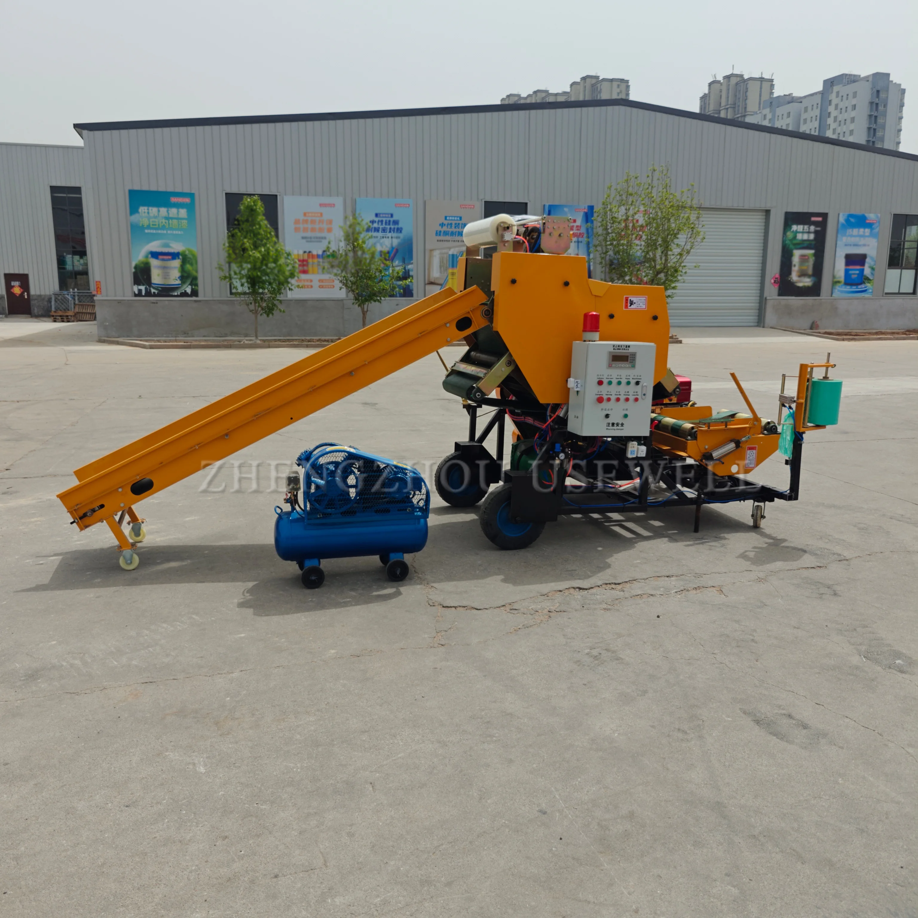Farm Use Corn Silage Packing Machine Square Hay Baler Wrapper Machine Silage Hay Round Baler