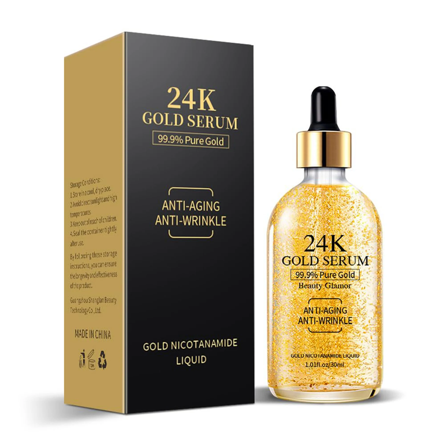 2PCS 24K Golden Facial Essence Liquid Containing Nicotinamide Essence Collagen Promoter Essence Lotion