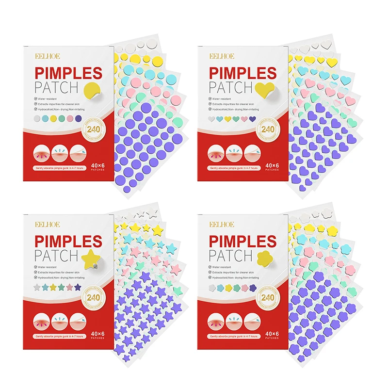 240pcs Salicylic Acid Acne PatchesStar Pimple Patch Acne Colorful Invisible Acne Removal Skin Care Stickers Concealer Face Spot