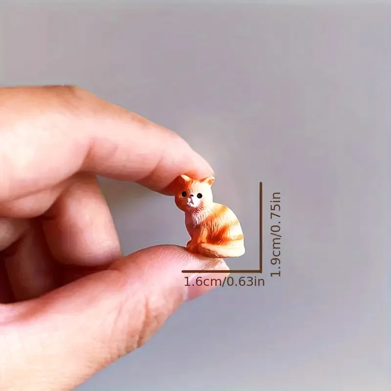 Set of 5 Mini Resin Cat Dog Rabbit Miniatures, Cute Pet Animals for Micro Landscape Fairy Garden DIY Craft Ornament Accessory