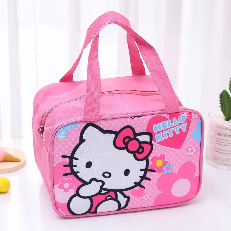 

Sanrio My Melody Cinnamoroll Lunch Box Bag Kawaii Anime HelloKitty Kuromi Waterproof Bag Cartoon Cute Student Bento Bag Kid Gift