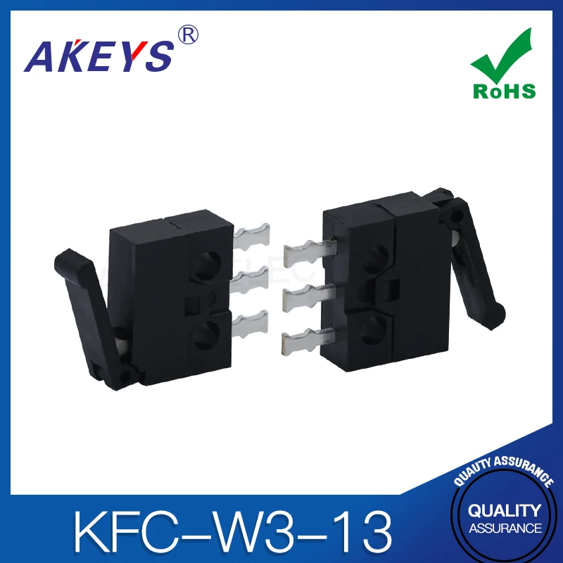 10pcs Kfc-w3-13 limit switch Three-pin straight plug game connector Flash door reset accessories micro detection switch