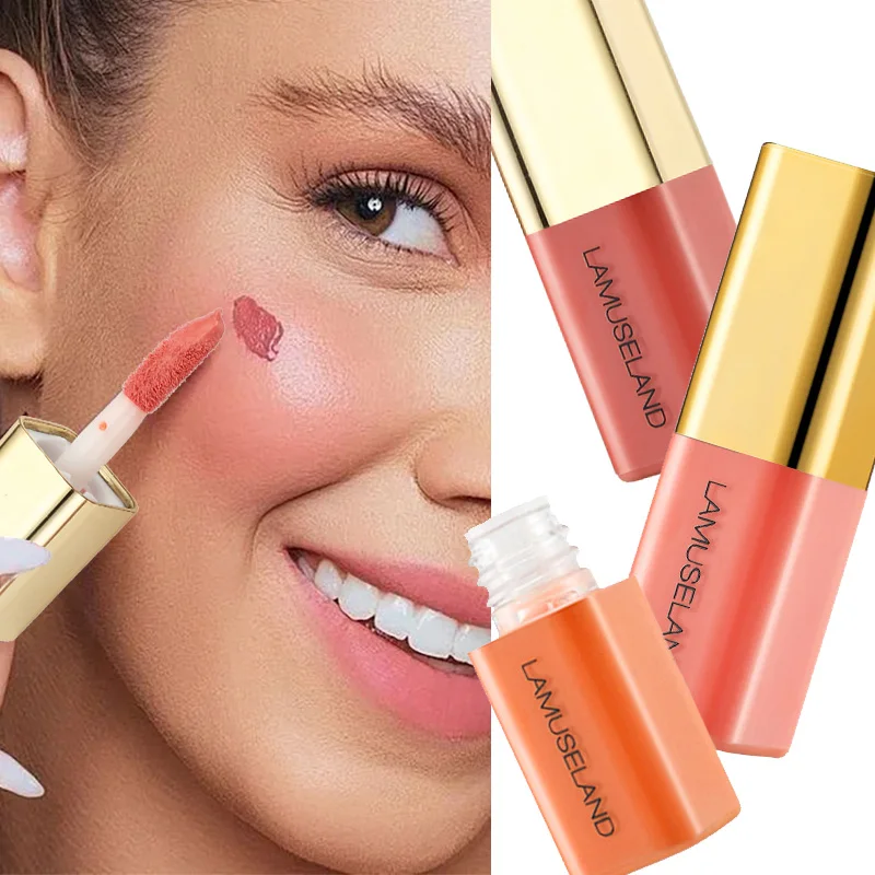 Vloeibare Blush Gezicht Vloeibare Blush Lip Wang Dual-Use Natuurlijke Blusher Crème Wangtint Blush Langdurige Waterdichte Contour Make-Up