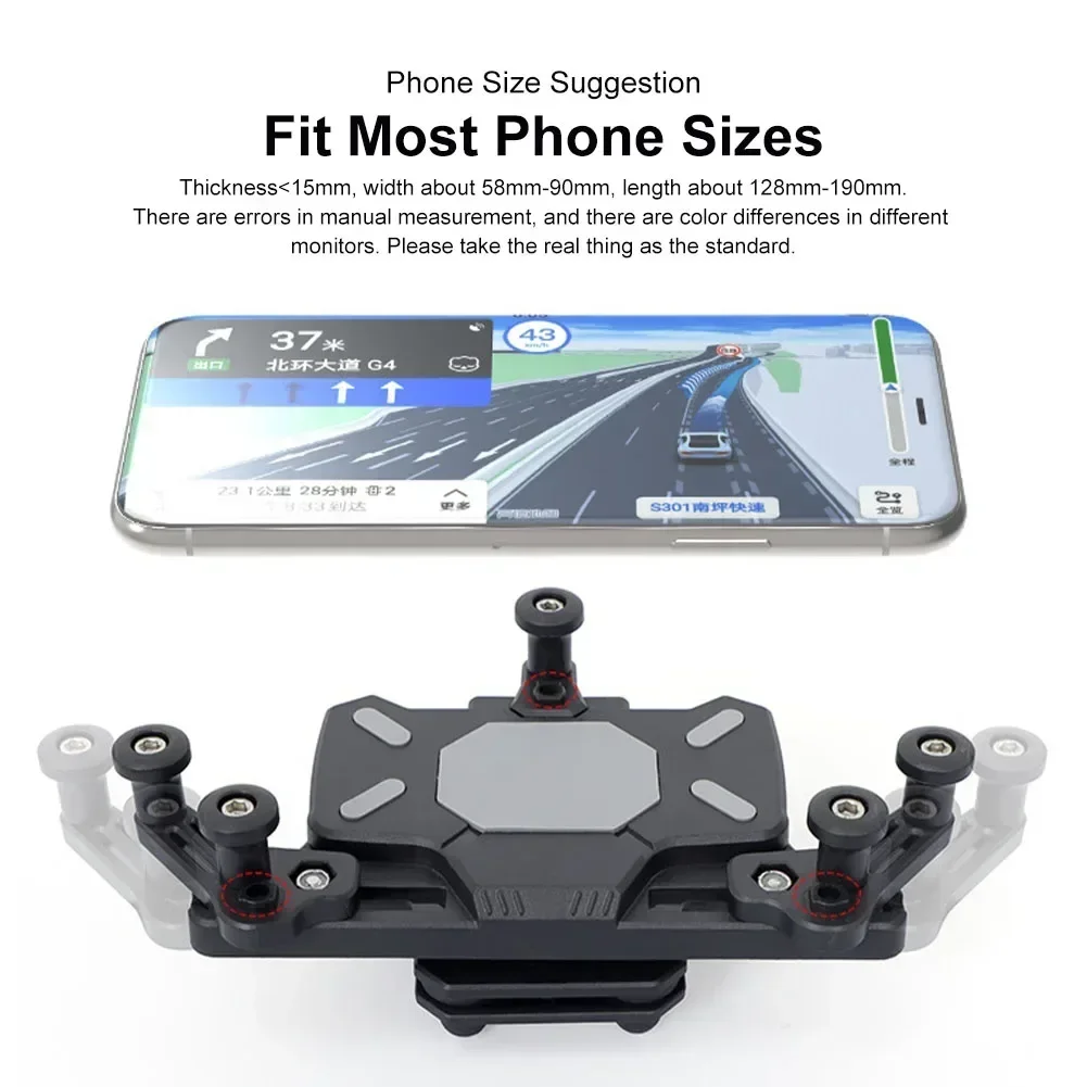 New Motorcycle Mobile Phone Holder Navigation Bracket 360° Rotation Shockproof Bike Handlebar Rearview Mirror Mount GPS Clip