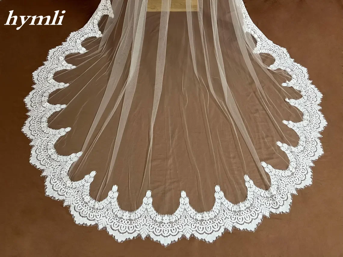 ลูกไม้ Trim DROP Veil SINGLE Layer Veil ความยาววิหารผ้าคลุมหน้างานแต่งงาน VINTAGE