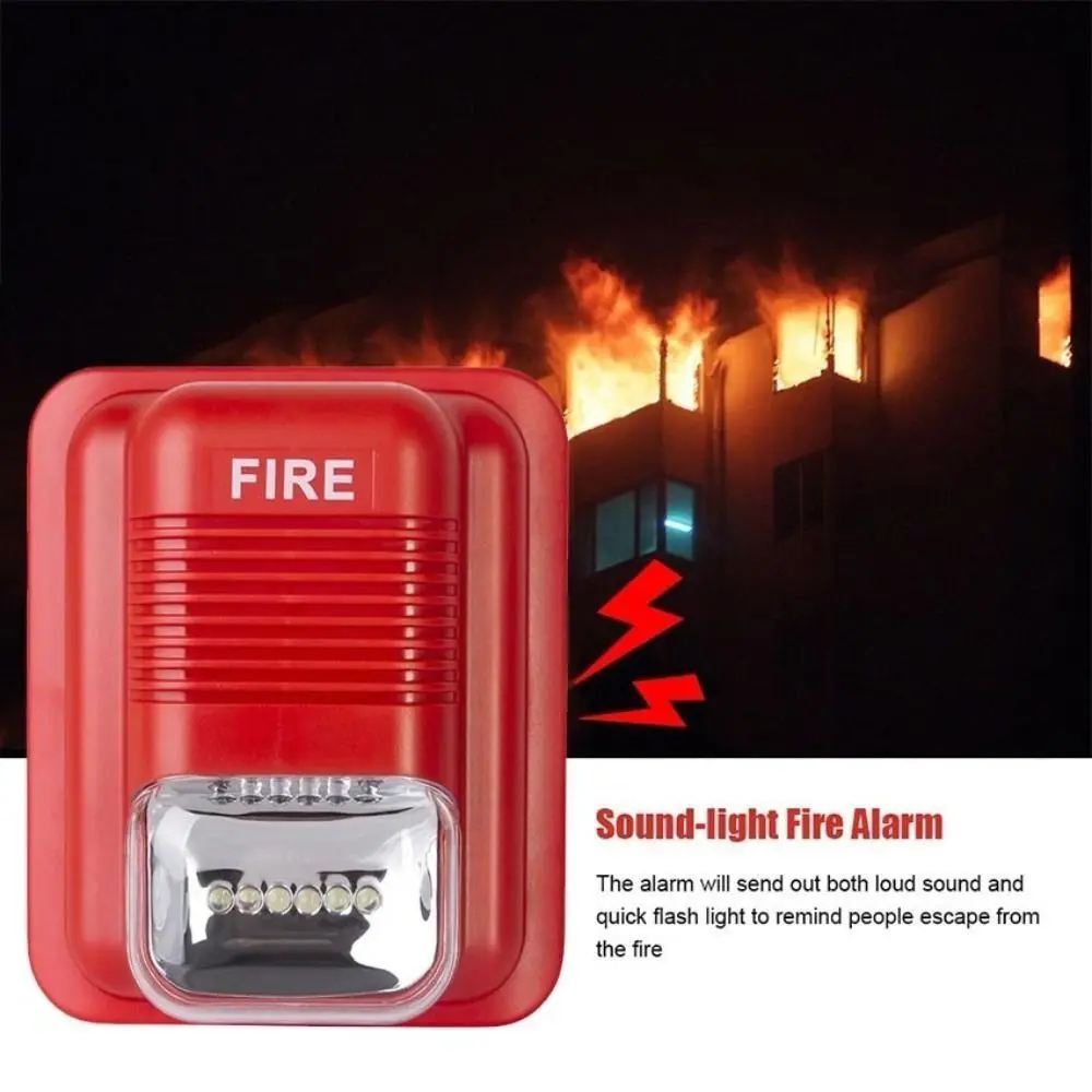 Wireless Technology Fire Alarm System Strobe Light Safety Sensor Strobe Sounder Siren Alarm Horn Alert