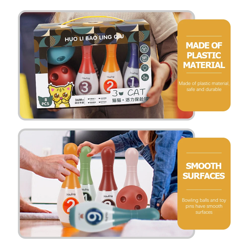 

Indoor Bowling Toys For Kids Colorful Bowling Set Balance Coordination Fun Games For Toddlers