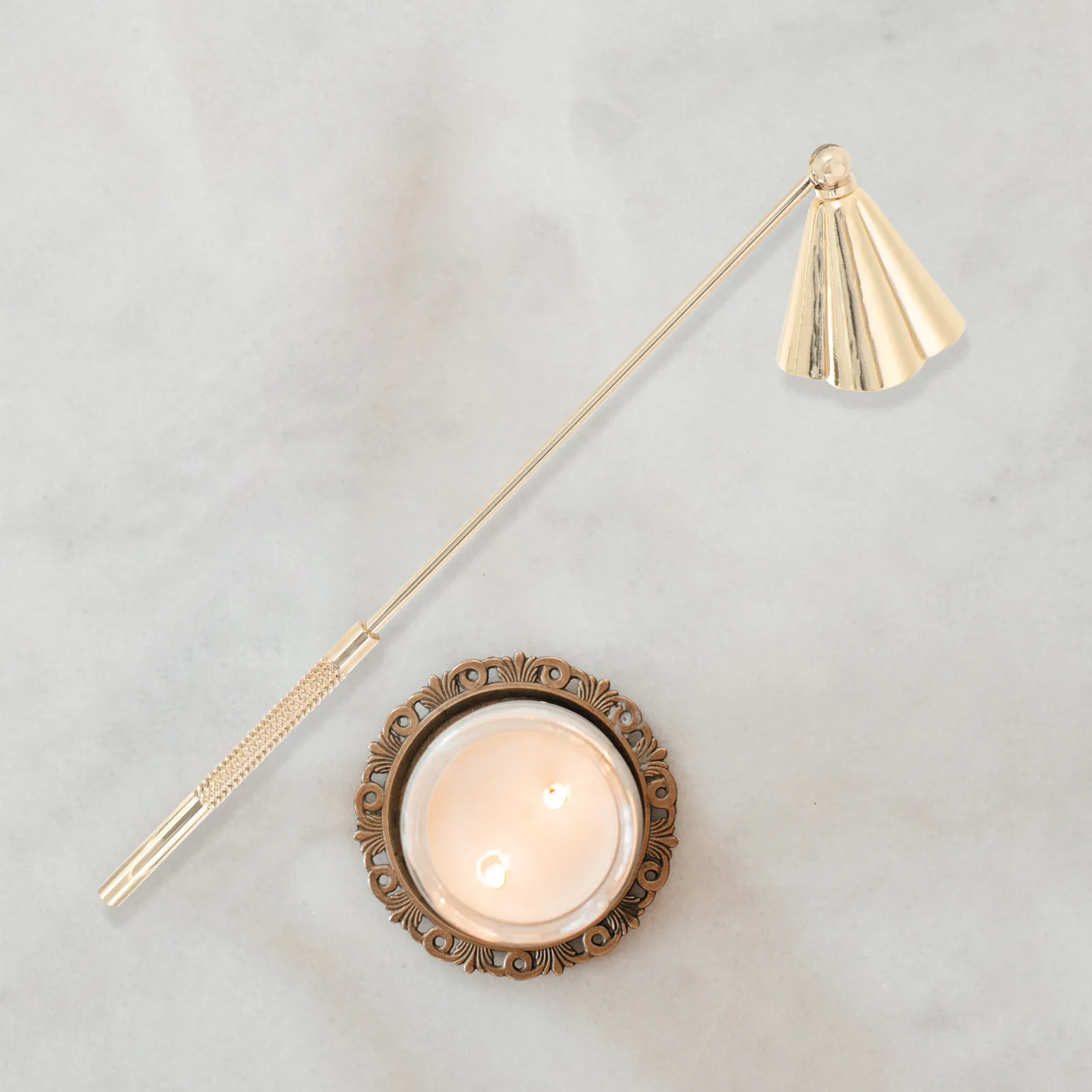 Candles Snuffers Flame Decorative Extinguisher Golden Candlestick