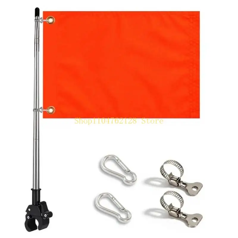 Boat Rear Flag Staff Assembly with Loop Clip Hardware and Grip Base best sale