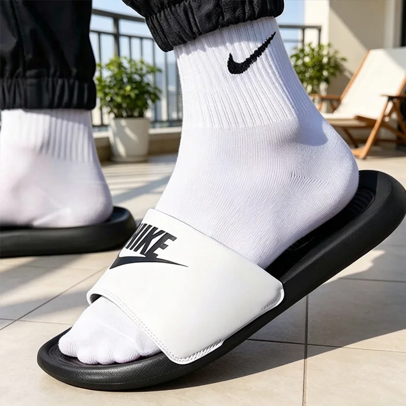 Nike Men Slide Slippers, Soft Comfort Non-slip Quick Dry Casual Indoor Outdoor Beach Shower Slippers CN9675-005 view 3