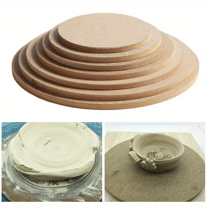 1 Pc 15-25cm Pottery Drying Board Wood Fiber Ceramic Turntable Board Pottery Art Sculpture Balanced Tray Plate Circular Density