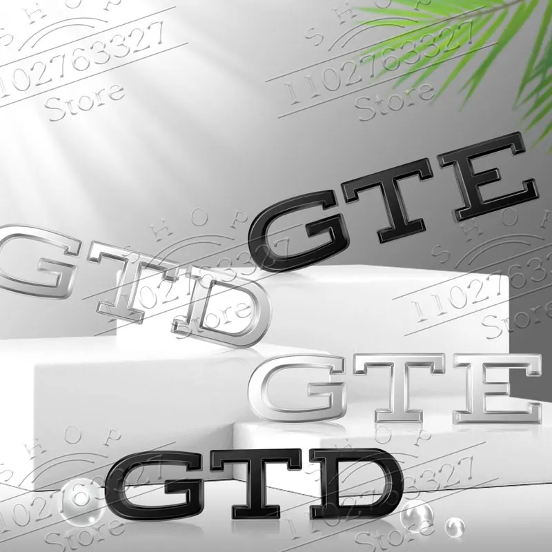 Car GTD GTE Emblem Metal Car Sticker Rear Trunk Badge Fender Car Body Decal For Volkswagen Golf 5 6 Passat Tiguan Polo