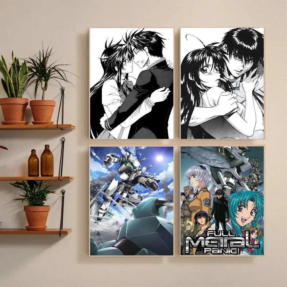 Japanese Manga Anime F-Full Metal Panic Poster Self-adhesive Art Waterproof Paper Sticker Coffee House Bar Room Wall Decor