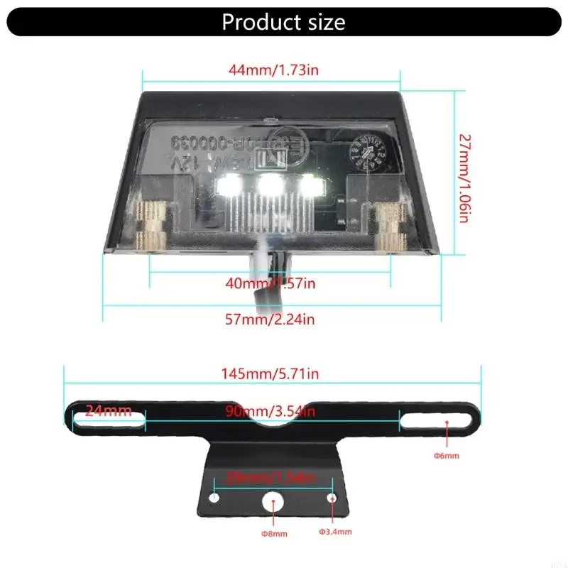 Compact License Plate Tail Light with Bracket Tail Light with License Plate Holder Aluminum License Rack for Motorcycles D7YA view 6