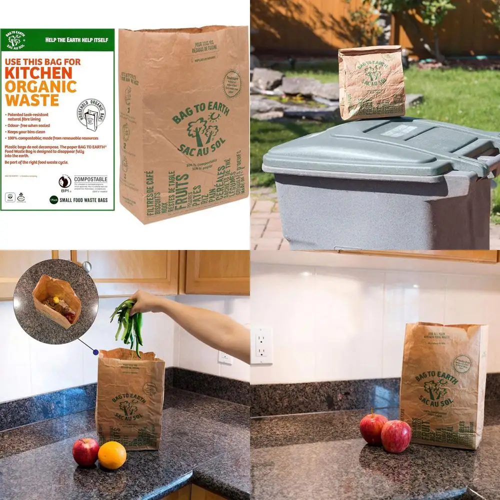 

Set of 2 Biodegradable Kitchen Waste Bags, 3 Gallon Capacity, 60 Bags, Leak-Proof