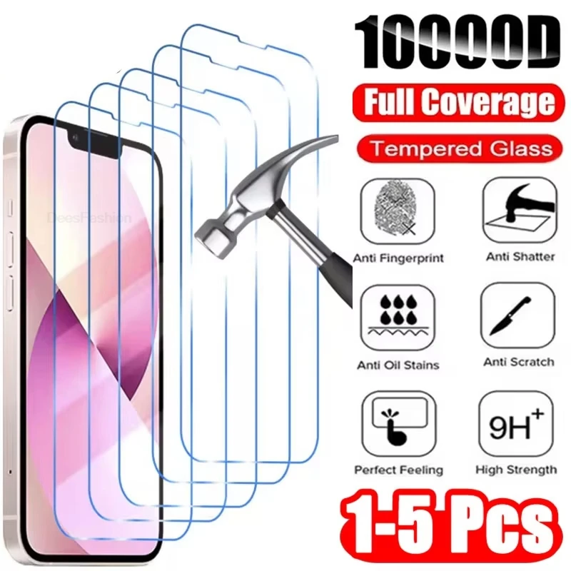 1-5 Stück HD Panzerglas für iPhone 18 Pro Max 17 16 15 14 Plus 13 12 Pro Max Mini Displayschutzfolie für iPhone 11 16e 17 Air XS