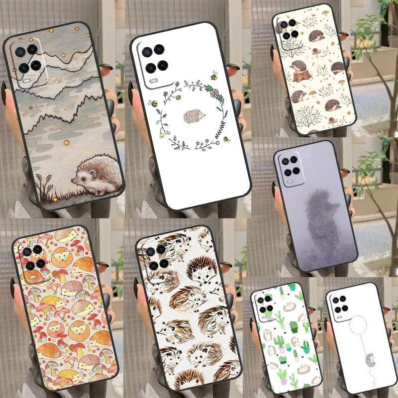 Hedgehog and Balloon Case For OPPO A57S A53S A54S A96 A76 A16 A17 A77 A94 A74 A5 A9 A15 A91 A93 A52 A72 A78 A98