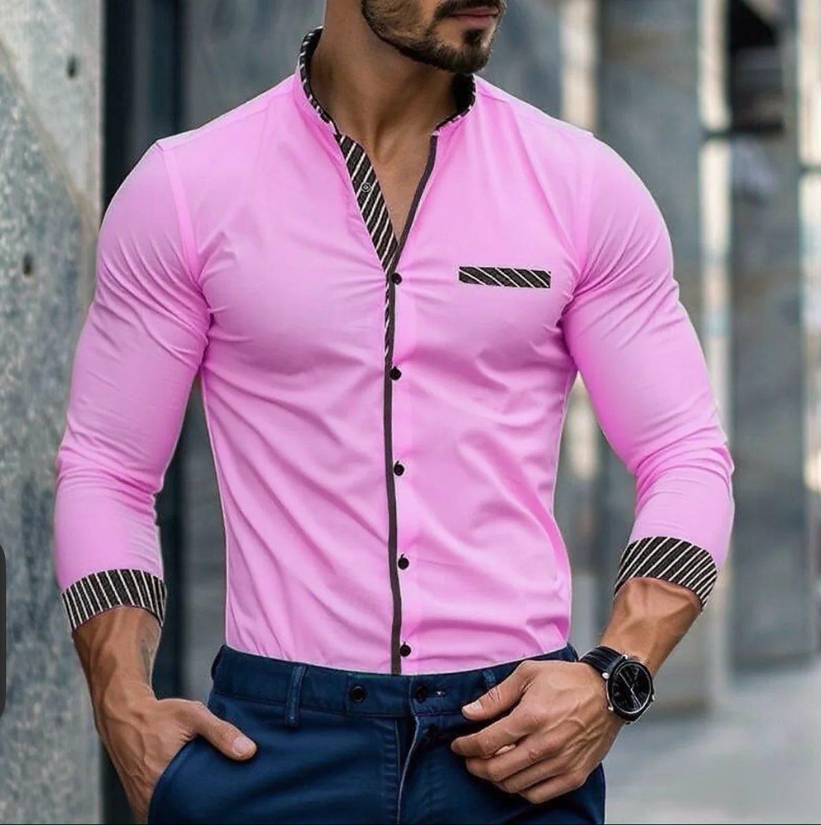 

Men's Shirts (13 Colors) Lapel Long Sleeve Shirts Business Office Wear Breathable and Comfortable Fabric XS-6XL