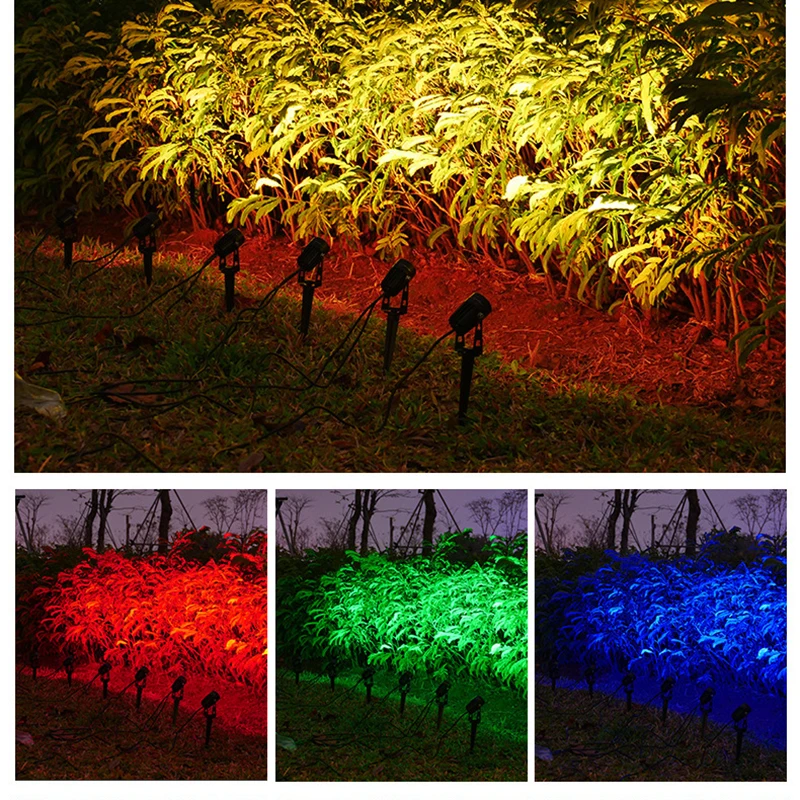 

От 1 до 10 RGB красочный прожектор с дистанционным управлением, светодиодный уличный прожектор, наземный светильник, газонная лампа, водонепроницаемые ландшафтные фонари для деревьев