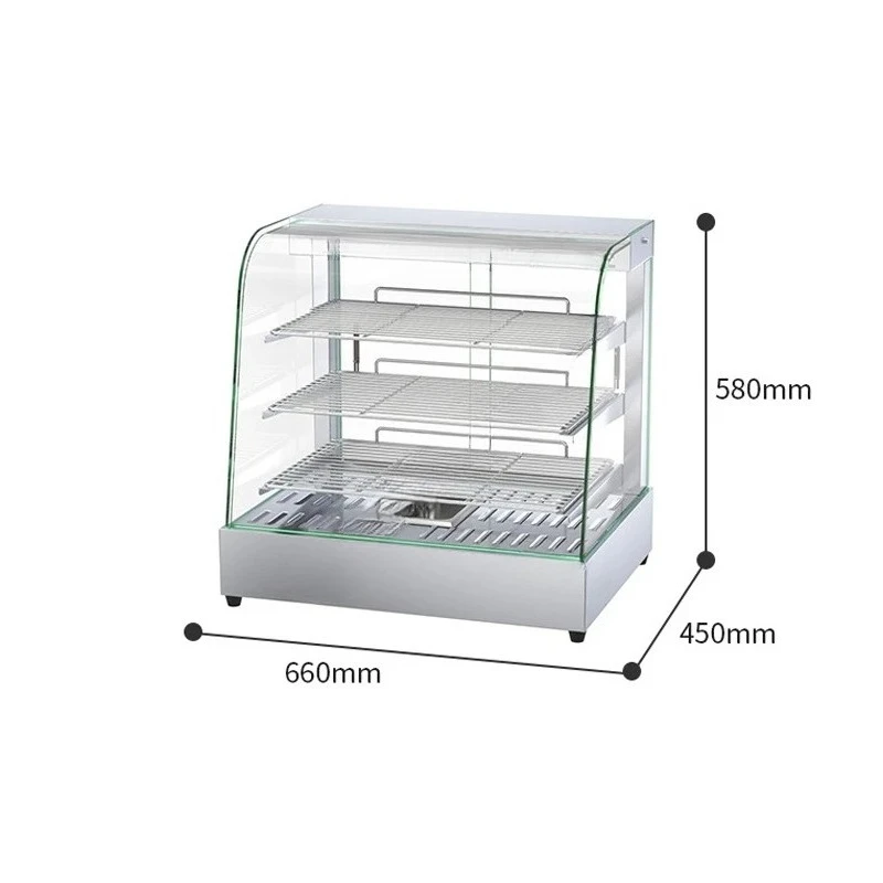 Heat Preservation Cabinet Commercial Convenience Fried Chicken Shop Desktop Food Bread Hamburger Fried Chicken Display Cabinet