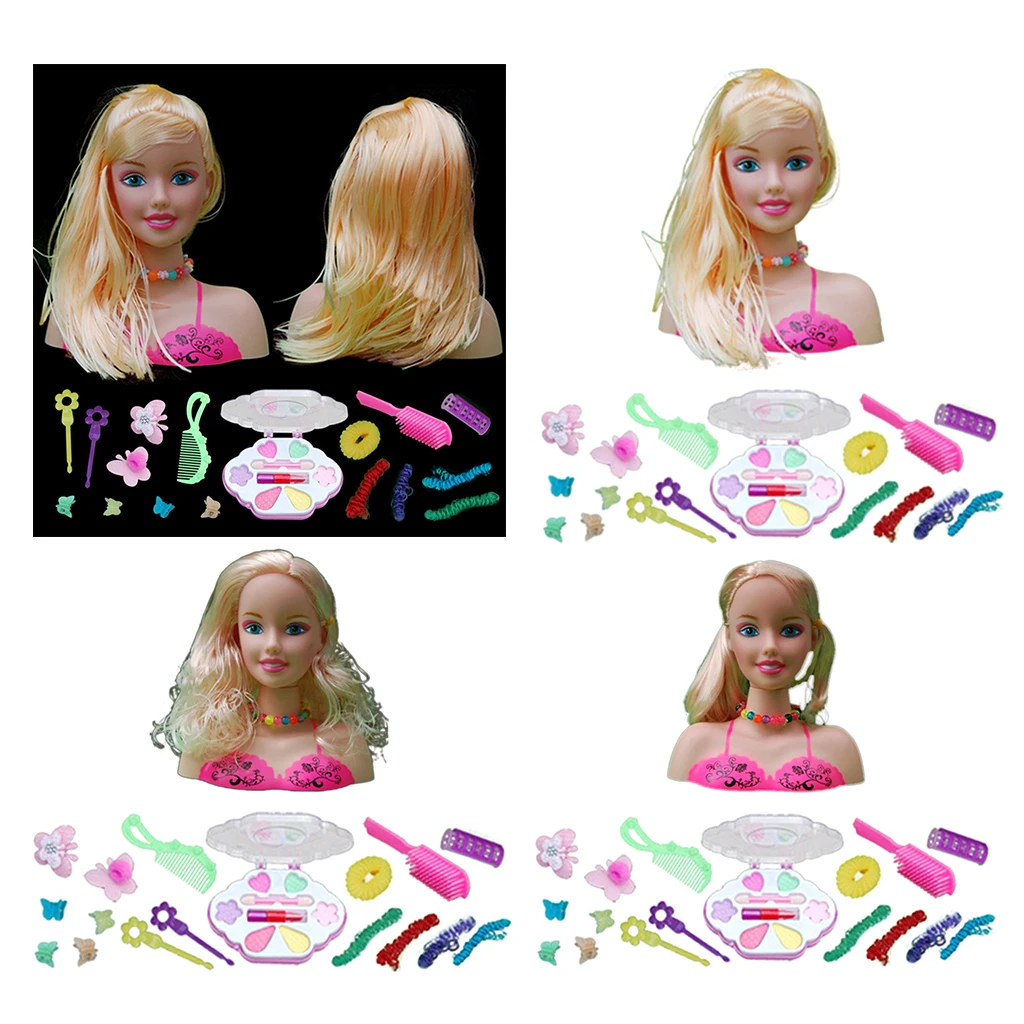 Doll Styling Head Princess Makeup for Kids Beauty Salon Cosmetics Set